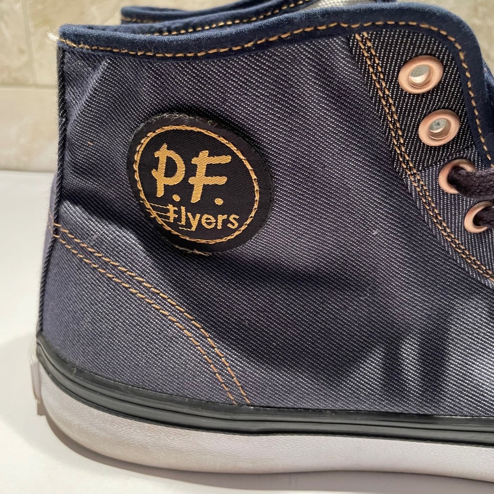 PF Flyers Center Hi Navy Blue Twill High Top Sneakers Mens 12 C24HW1DB - Picture 5 of 9